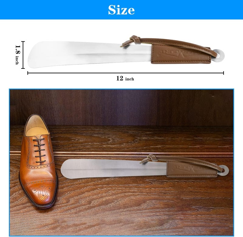 Charmount Metal Shoe Horn - 12 Inch Long Shoe Horns for Senior, Men, Women, Kids, Stainless Steel Shoehorn with Handle (Durable, Upgraded 2mm Thick) - Image 4